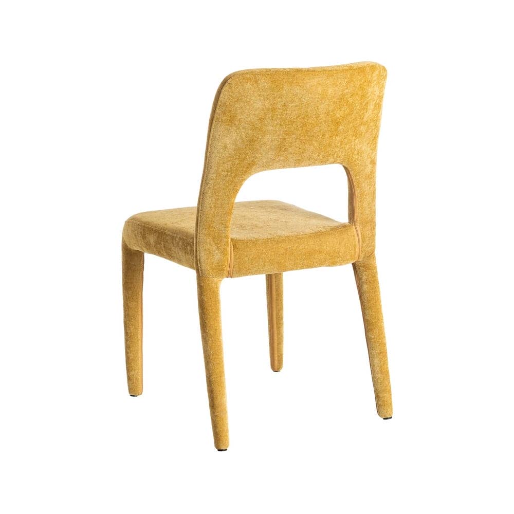 Silla Apilable Mostaza Tejido con Estructura de Metal 47x61x84 cm - Imagen 4