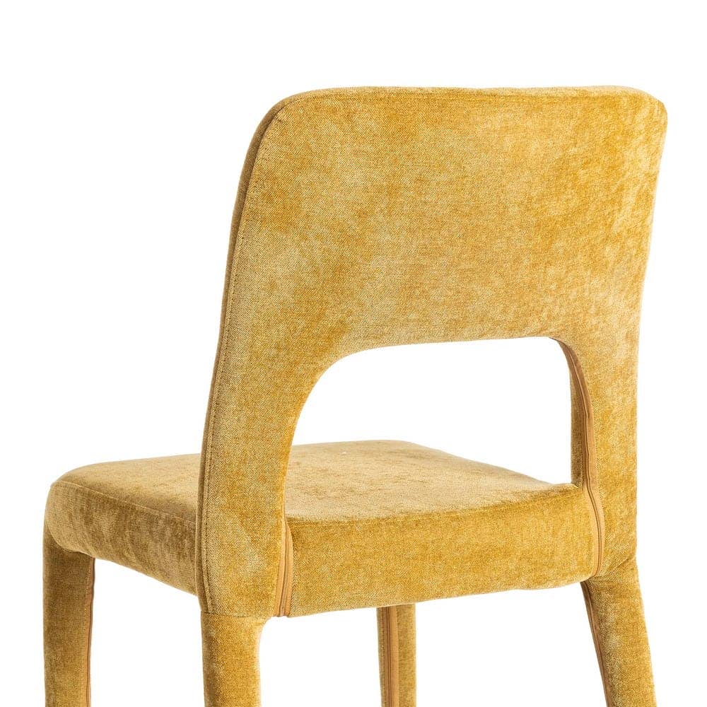 Silla Apilable Mostaza Tejido con Estructura de Metal 47x61x84 cm - Imagen 5