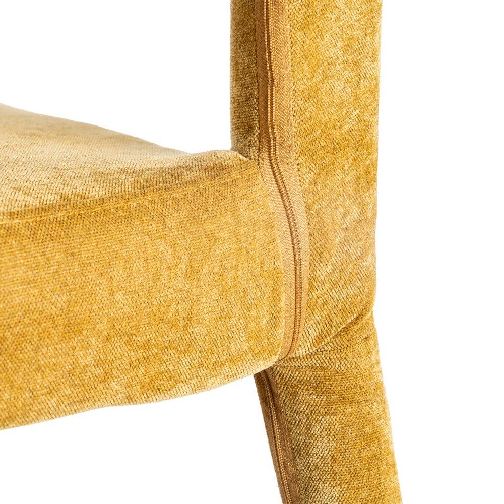 Silla Apilable Mostaza Tejido con Estructura de Metal 47x61x84 cm - Imagen 6