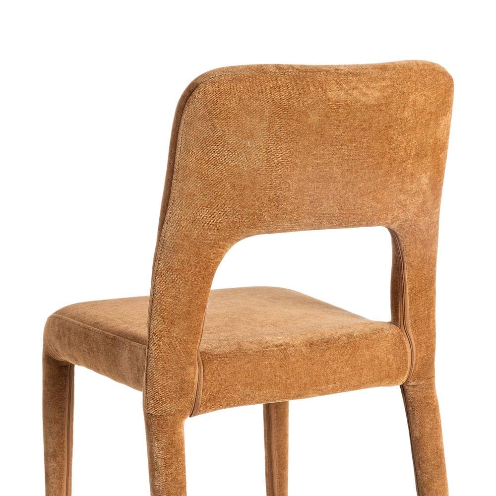 Silla Apilable Marrón de Tejido con Estructura de Metal - 47x61x84 cm - Imagen 5