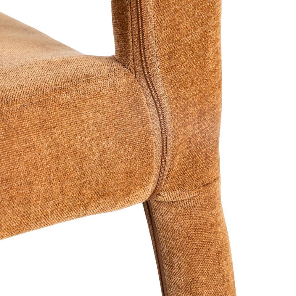 Silla Apilable Marrón de Tejido con Estructura de Metal - 47x61x84 cm - Imagen 6