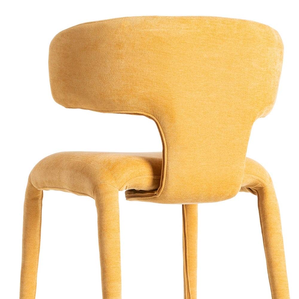 Silla Mostaza Tejido 100% Poliéster 58x55x76 cm con Relleno de Espuma - Imagen 5