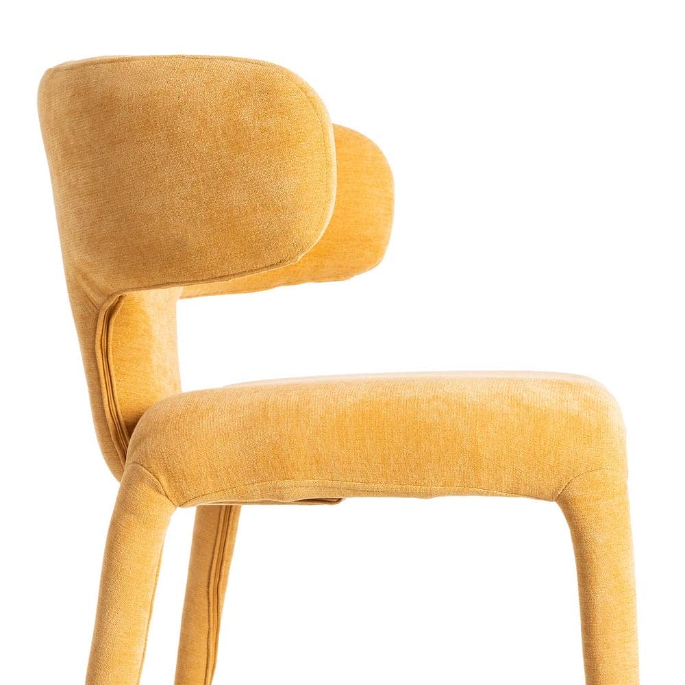 Silla Mostaza Tejido 100% Poliéster 58x55x76 cm con Relleno de Espuma - Imagen 6