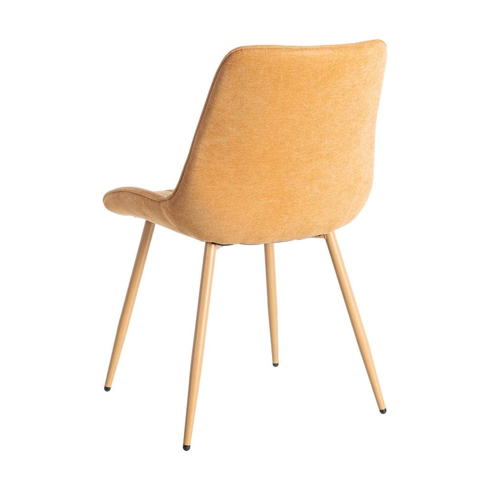Silla de tejido 100% poliéster camel con patas de hierro 50x60x85 cm - Imagen 4