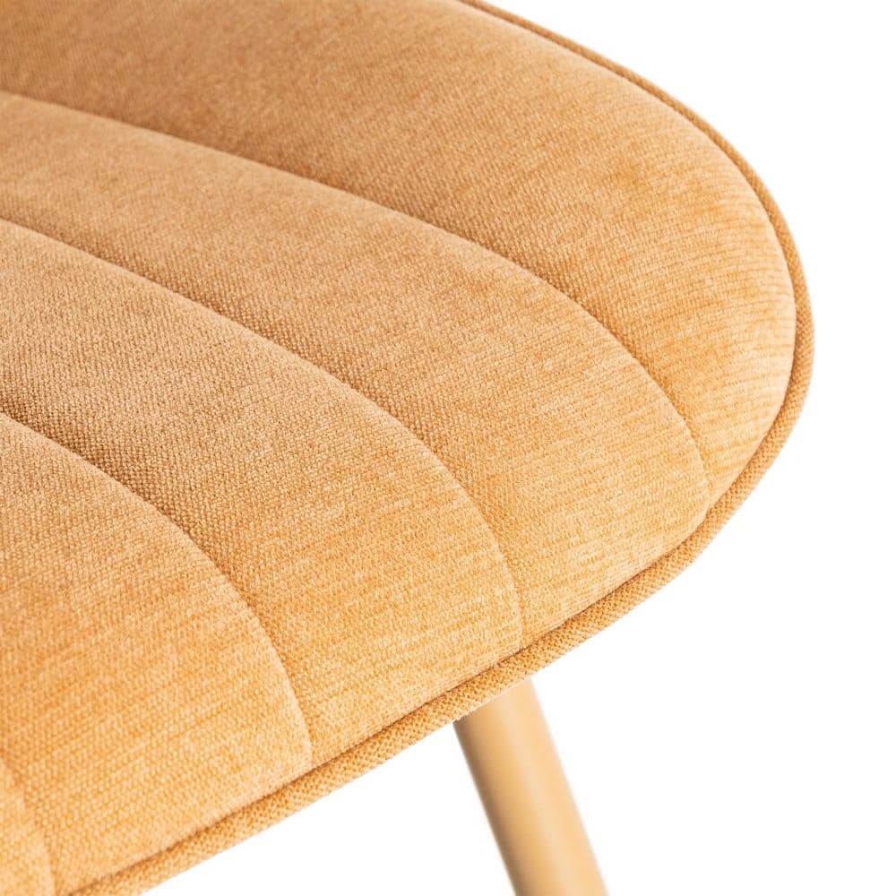 Silla de tejido 100% poliéster camel con patas de hierro 50x60x85 cm - Imagen 10