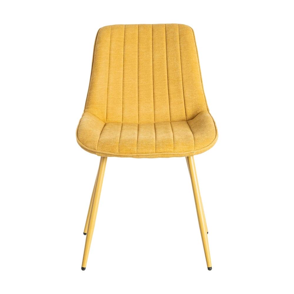 Silla Amarilla Tejido 100% Poliéster con Patas de Hierro 50x60x85 cm - Imagen 2