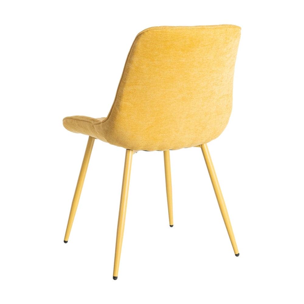 Silla Amarilla Tejido 100% Poliéster con Patas de Hierro 50x60x85 cm - Imagen 4
