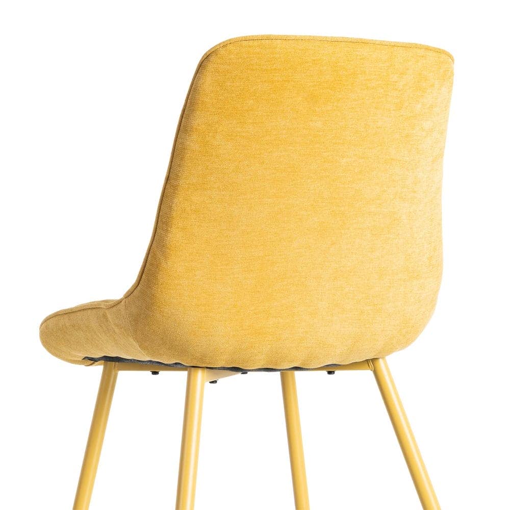 Silla Amarilla Tejido 100% Poliéster con Patas de Hierro 50x60x85 cm - Imagen 5