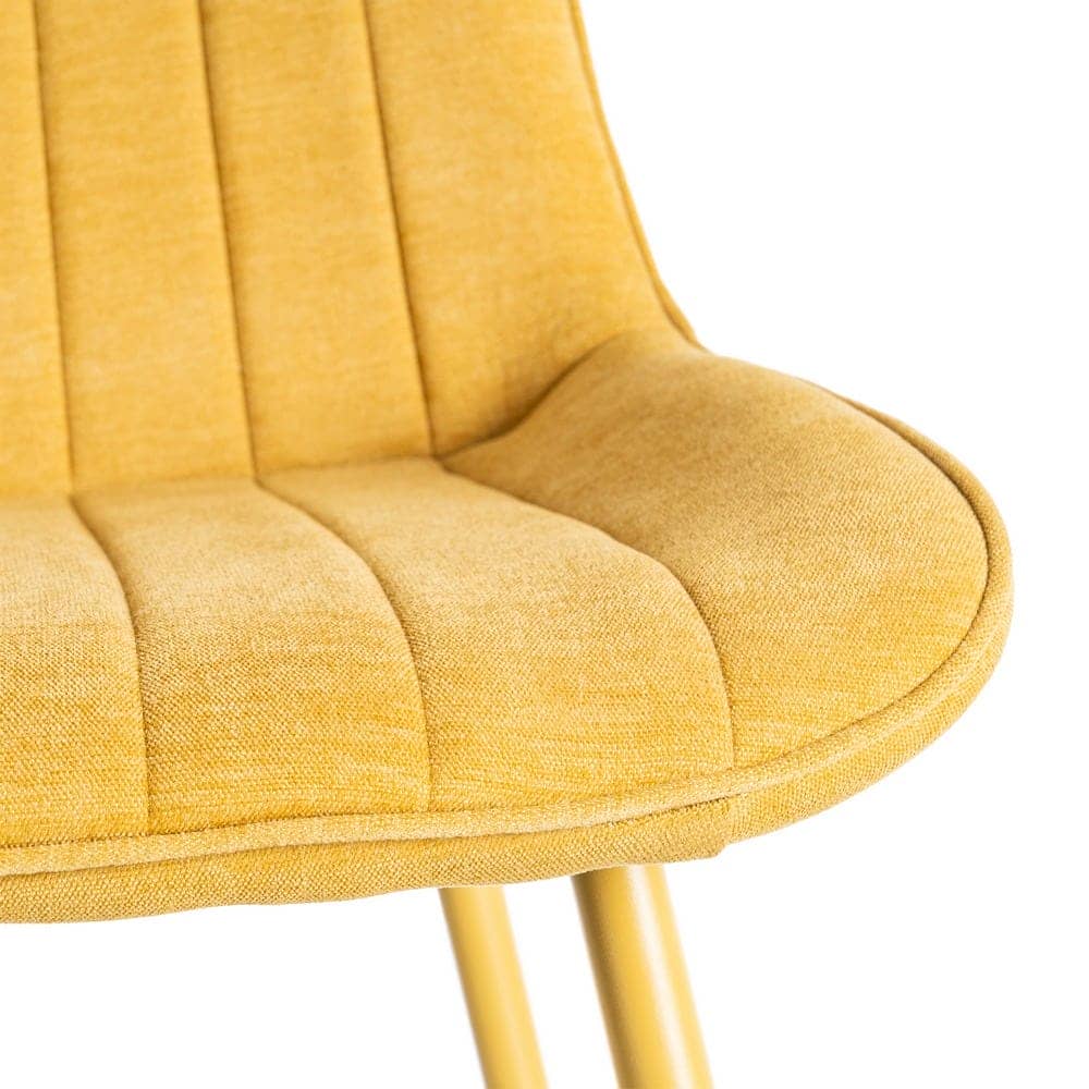 Silla Amarilla Tejido 100% Poliéster con Patas de Hierro 50x60x85 cm - Imagen 8