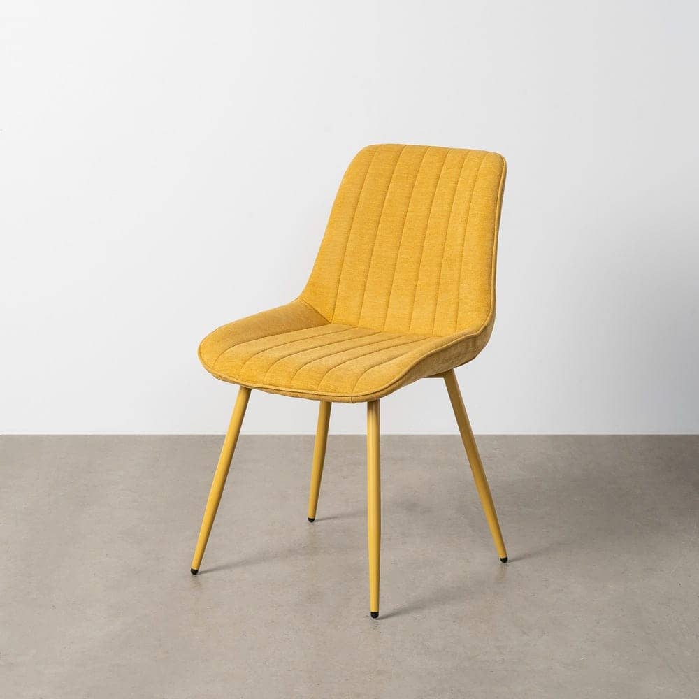 Silla Amarilla Tejido 100% Poliéster con Patas de Hierro 50x60x85 cm - Imagen 12