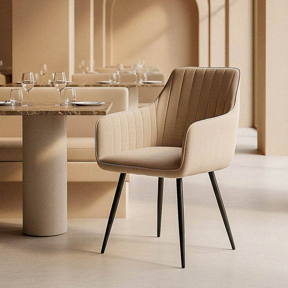 Silla Beige de Tejido y Metal, 55x58.5x84 cm, Normativa EN16139 - Imagen 12