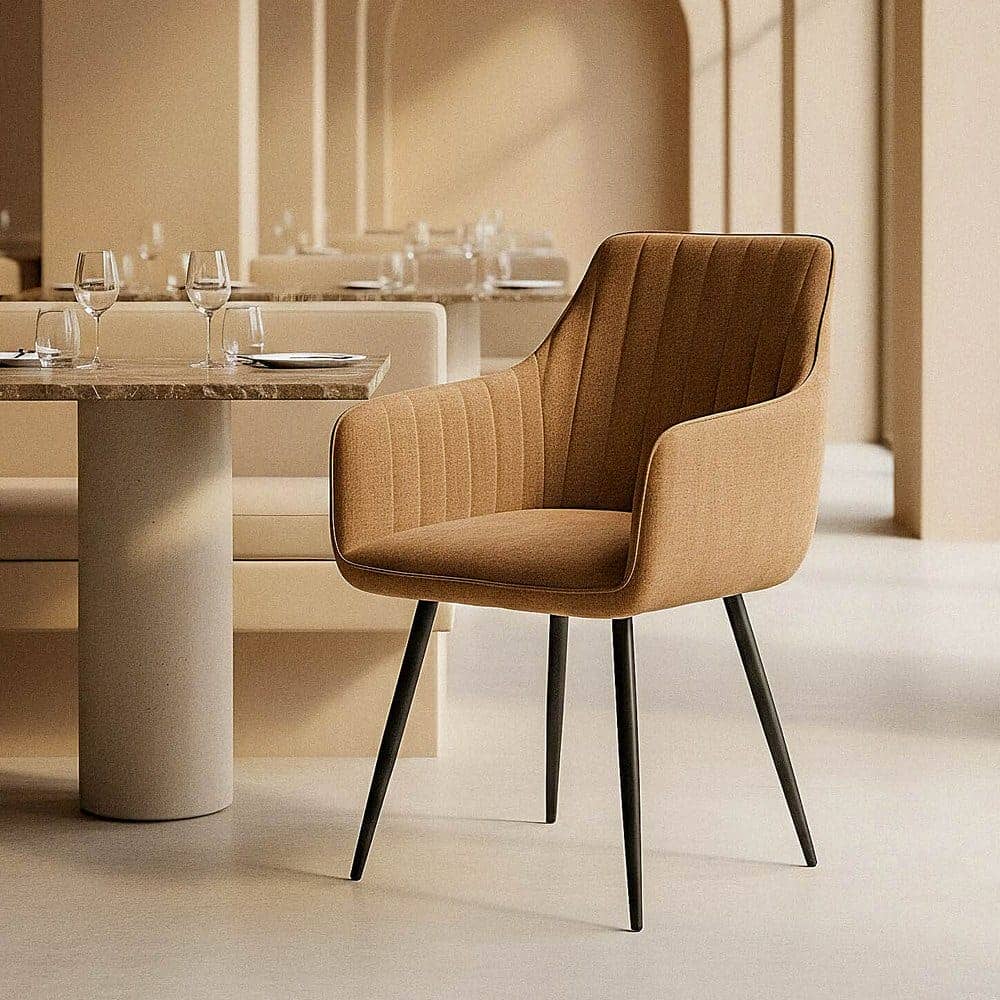 Silla Marrón de Tejido y Metal, 55x58.5x84 cm, Normativa EN16139 - Imagen 12