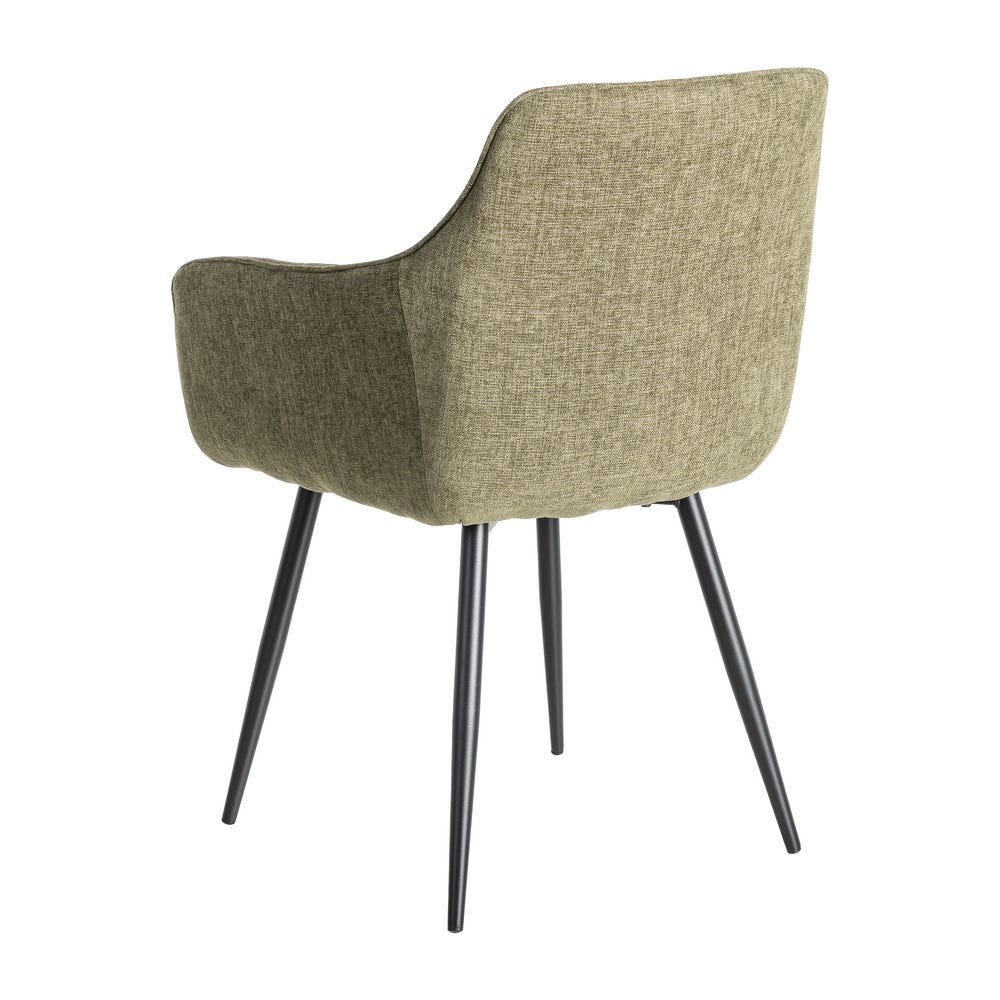 Pack de 2 Sillas verde tapizada en tela con patas metálicas para comedor – 55 x 58,5 x 84 cm - Imagen 5
