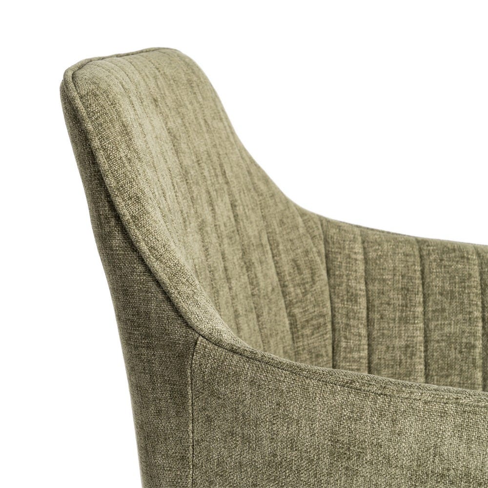 Pack de 2 Sillas verde tapizada en tela con patas metálicas para comedor – 55 x 58,5 x 84 cm - Imagen 7