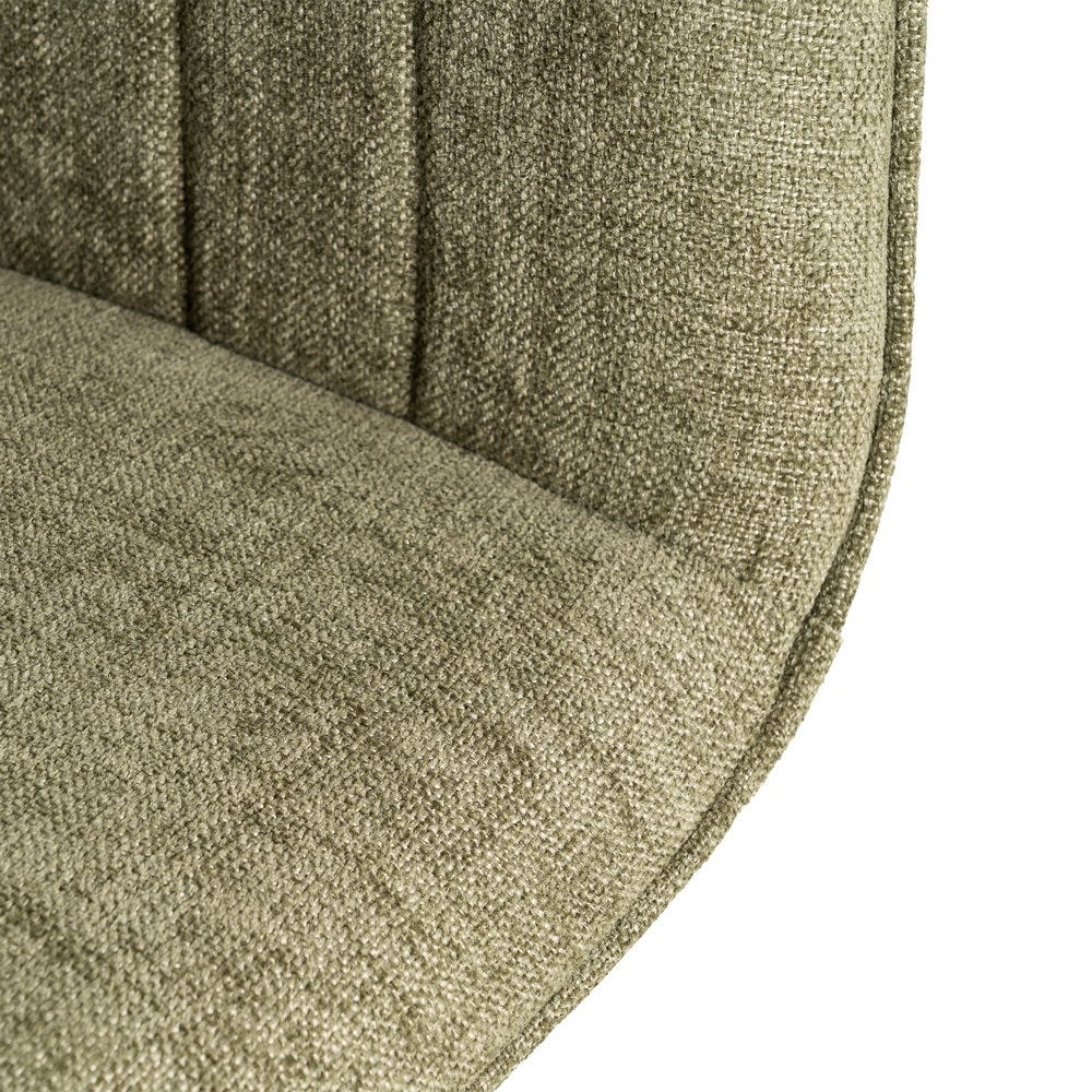 Pack de 2 Sillas verde tapizada en tela con patas metálicas para comedor – 55 x 58,5 x 84 cm - Imagen 9