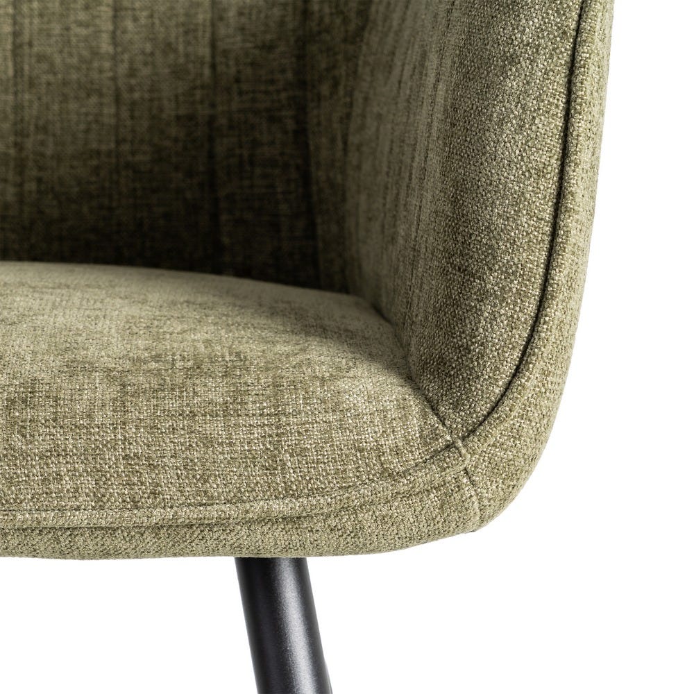 Pack de 2 Sillas verde tapizada en tela con patas metálicas para comedor – 55 x 58,5 x 84 cm - Imagen 10