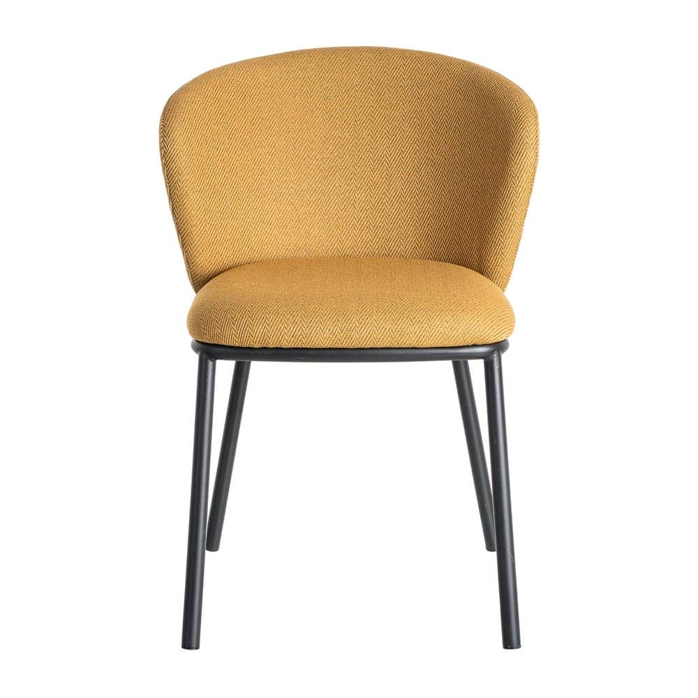 Silla Espiga Mostaza Tejido-Metal 55x55x78 cm, No Apilable, Normativa EN16139 - Imagen 2