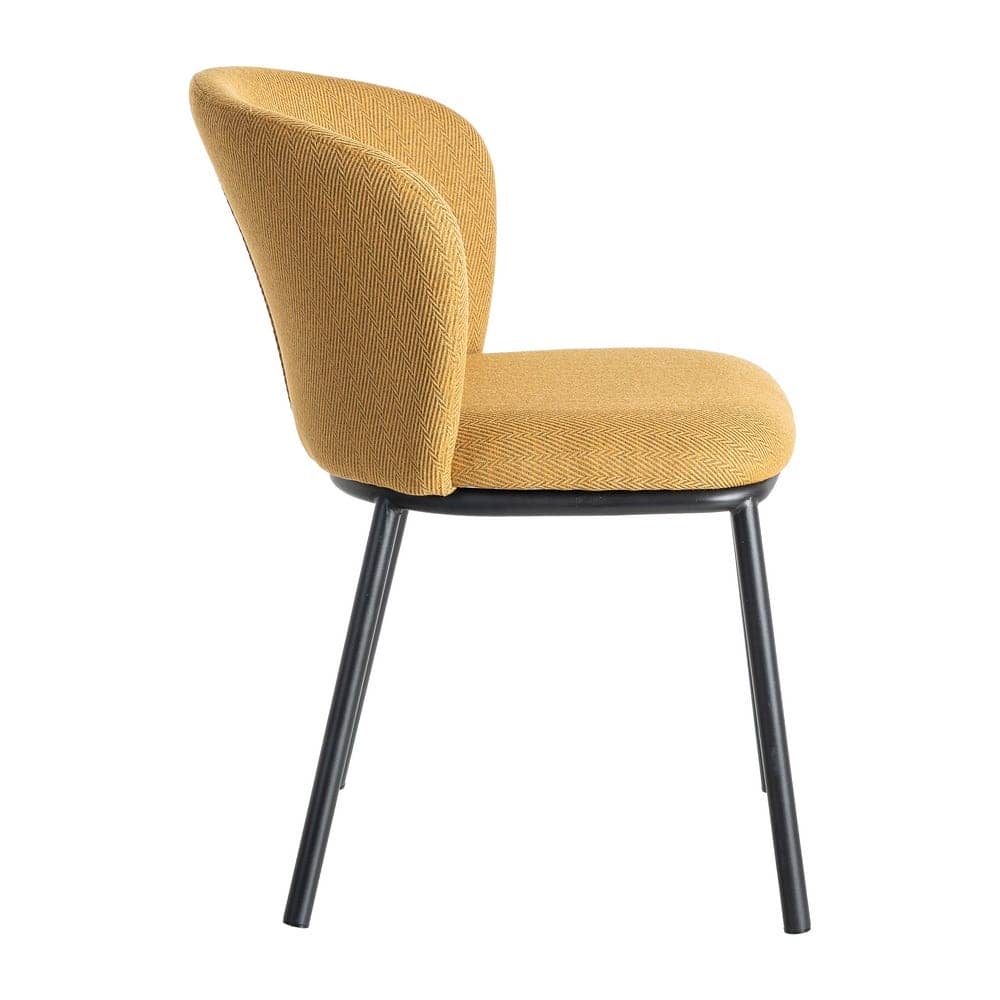 Silla Espiga Mostaza Tejido-Metal 55x55x78 cm, No Apilable, Normativa EN16139 - Imagen 3