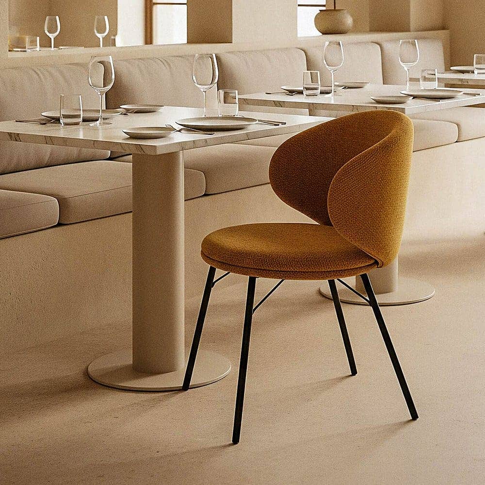 Silla Mostaza Tejido-Metal 57x53x75 cm, No Apilable, Cumple EN16139 - Imagen 12