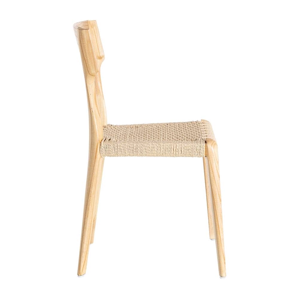 Silla Natural-Beige de Madera de Fresno, 46x50x81 cm, Sin Montaje - Imagen 3