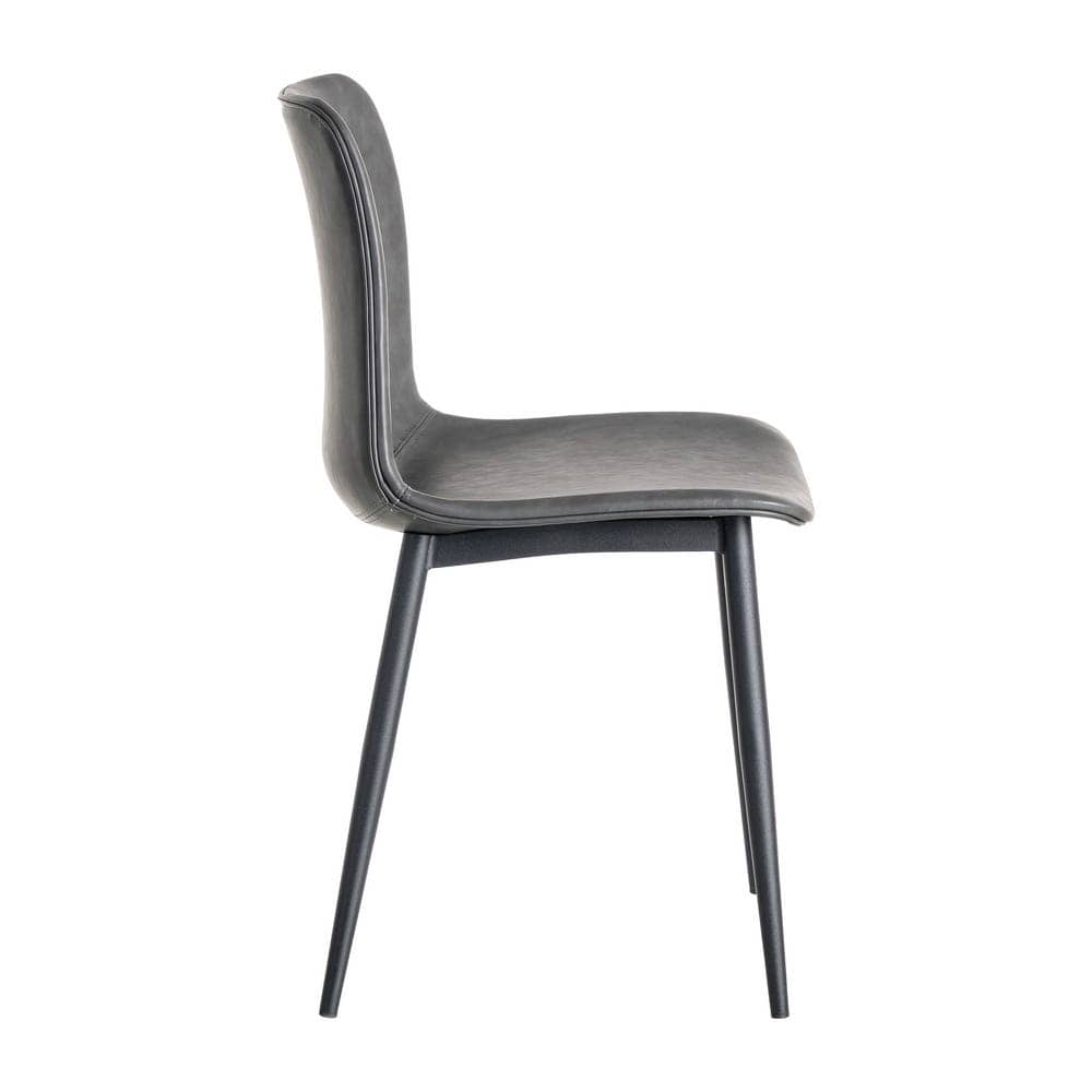 Silla Negra de Metal y Simil Piel con Relleno de Espuma - 45cm Altura - Imagen 2