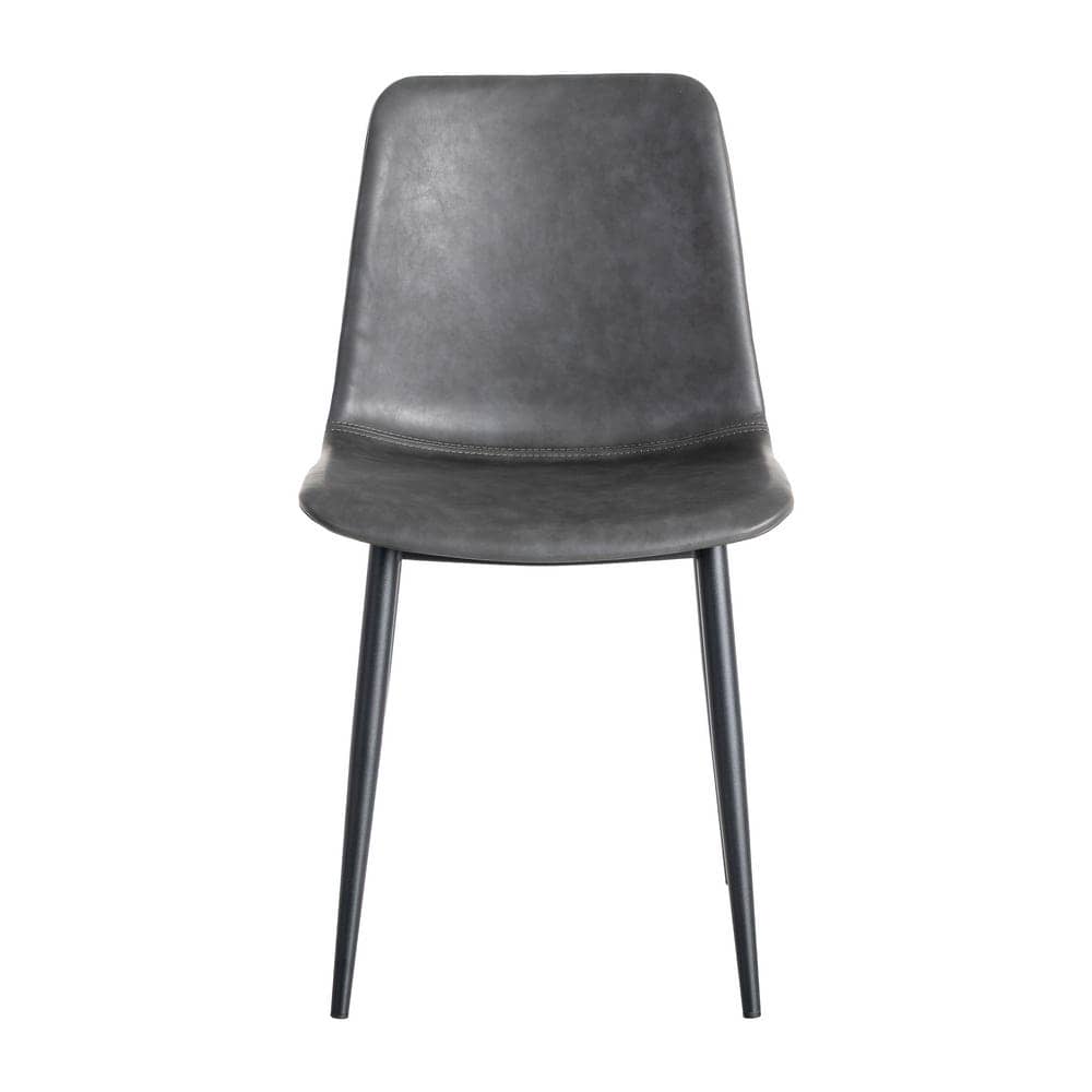 Silla Negra de Metal y Simil Piel con Relleno de Espuma - 45cm Altura - Imagen 3