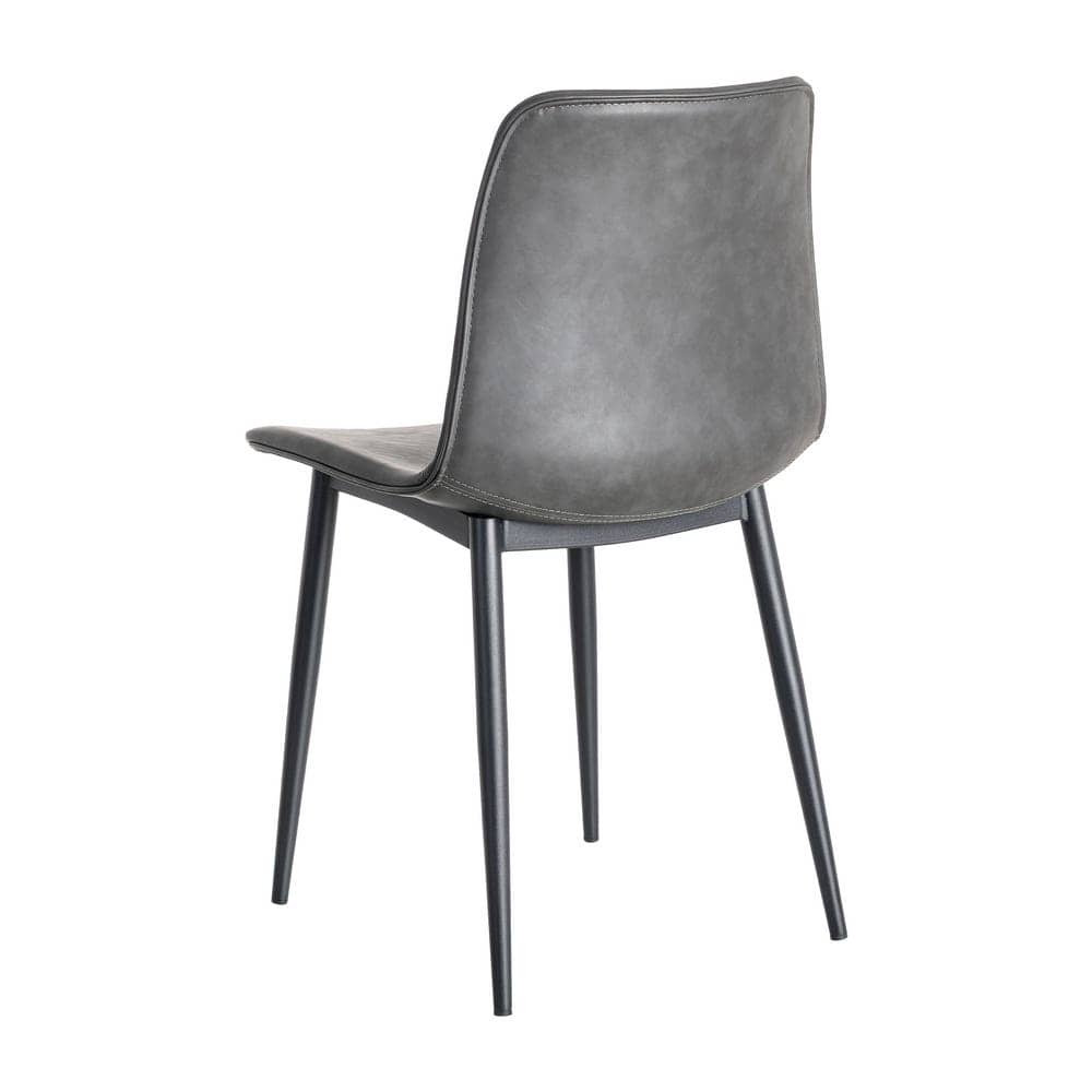 Silla Negra de Metal y Simil Piel con Relleno de Espuma - 45cm Altura - Imagen 4