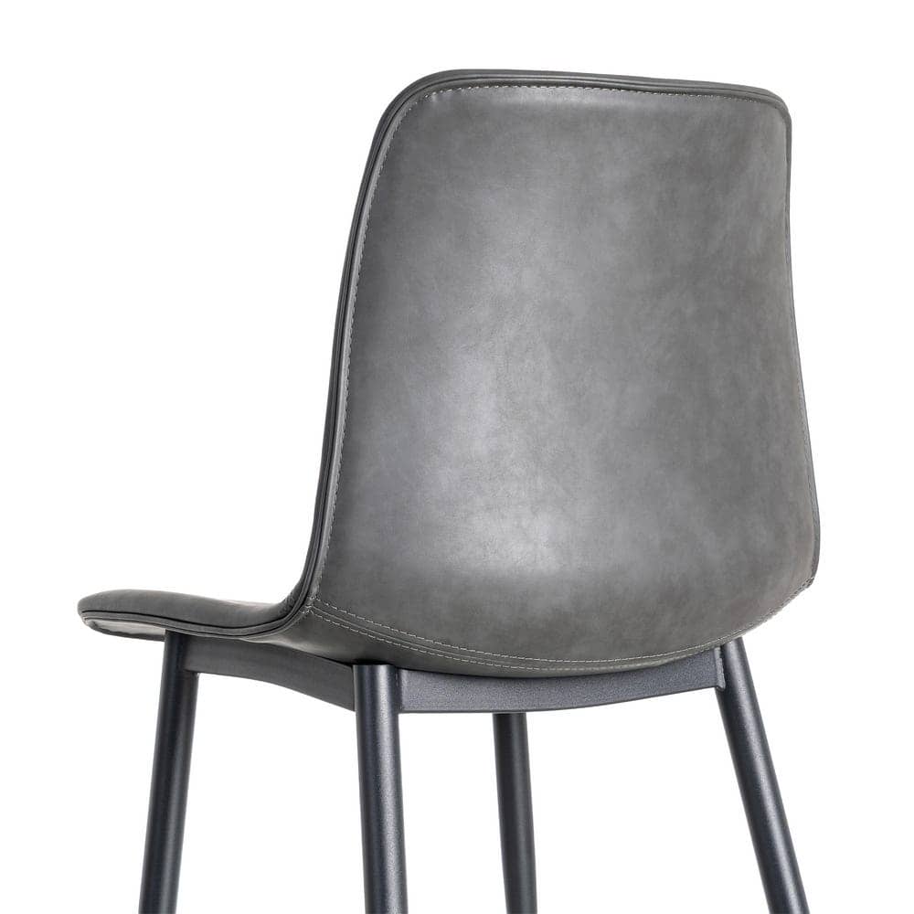 Silla Negra de Metal y Simil Piel con Relleno de Espuma - 45cm Altura - Imagen 5