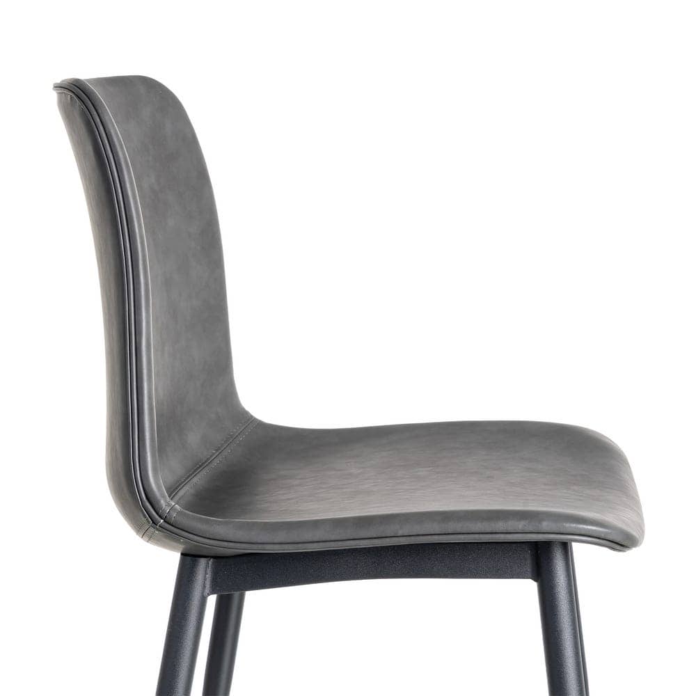 Silla Negra de Metal y Simil Piel con Relleno de Espuma - 45cm Altura - Imagen 6