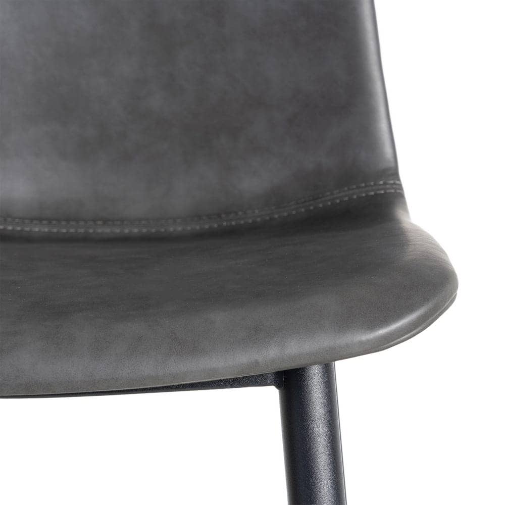 Silla Negra de Metal y Simil Piel con Relleno de Espuma - 45cm Altura - Imagen 8