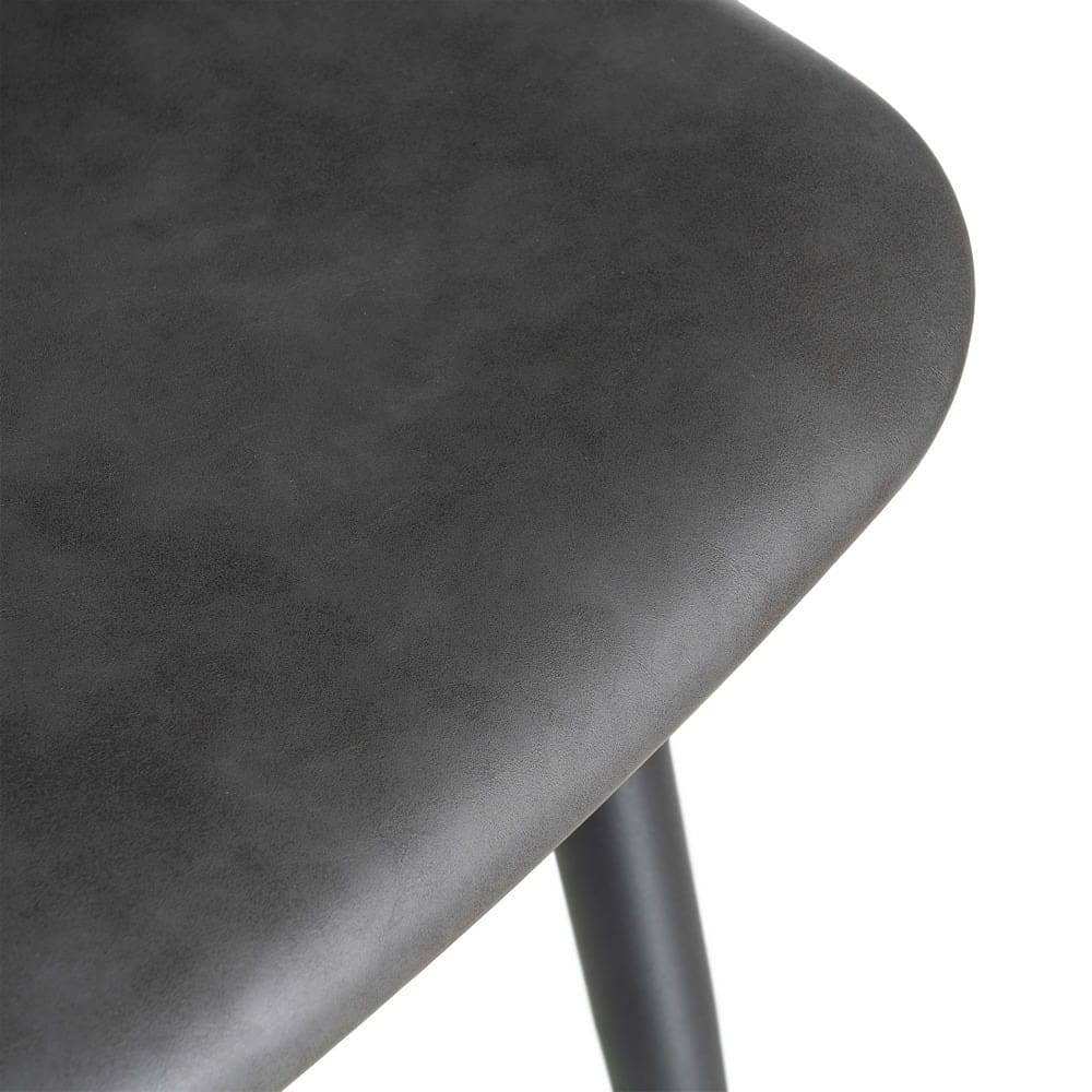 Silla Negra de Metal y Simil Piel con Relleno de Espuma - 45cm Altura - Imagen 9