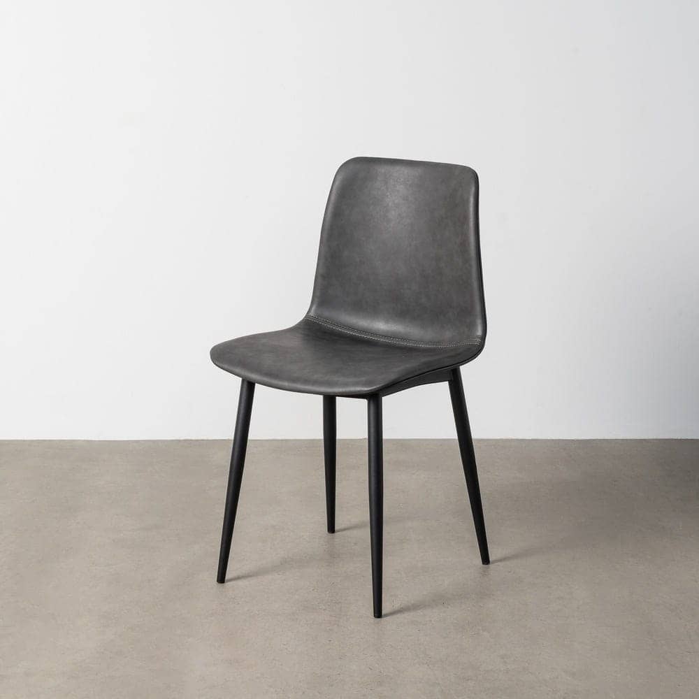 Silla Negra de Metal y Simil Piel con Relleno de Espuma - 45cm Altura - Imagen 11