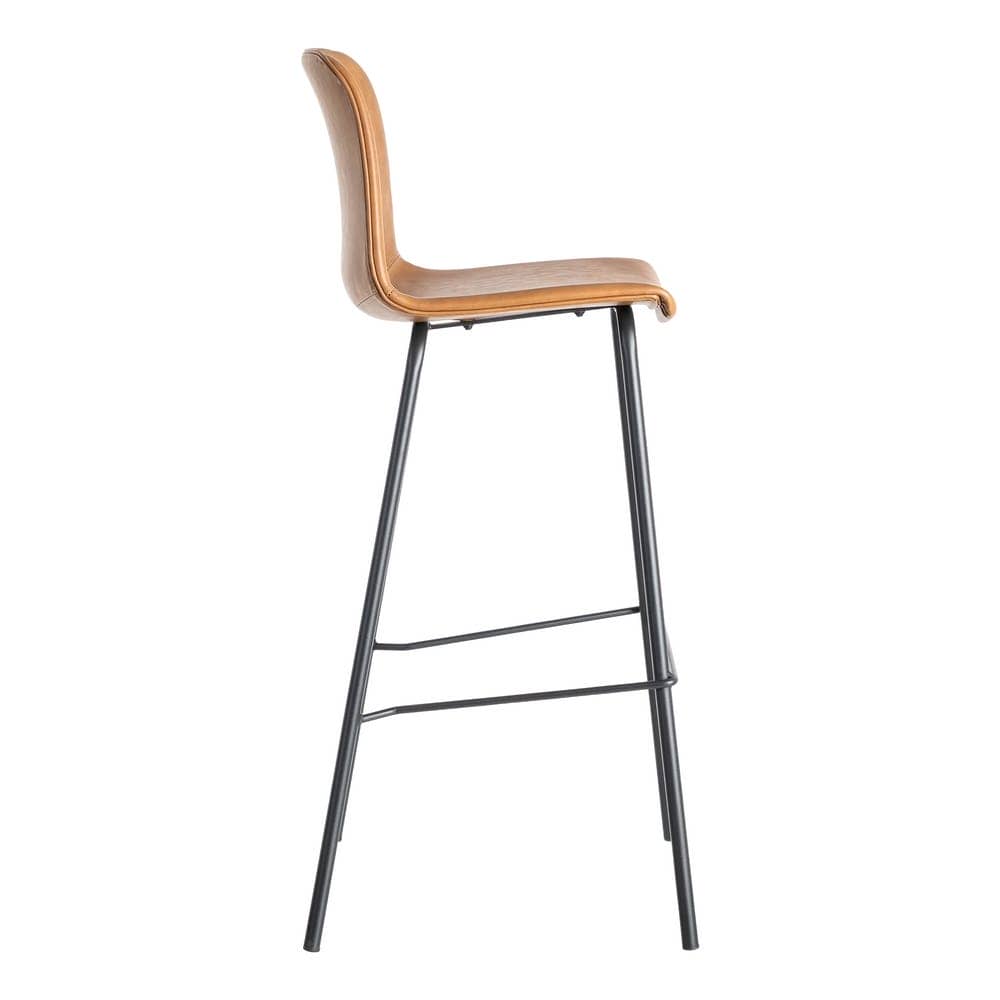 Taburete Camel de Metal y Simil Piel, 47x47x103 cm, Requiere Montaje - Imagen 3