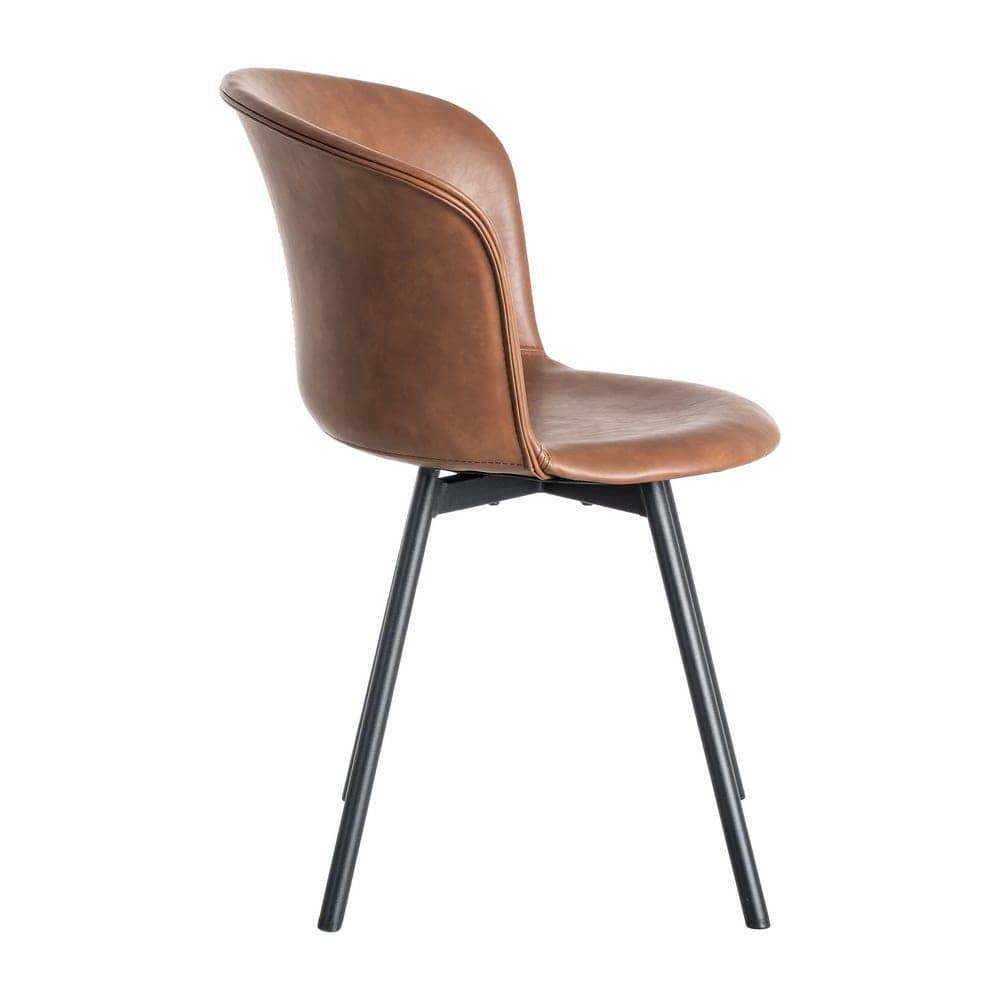 Silla Marrón de Metal y Simil Piel con Estructura de Polipropileno - 53x51,5x76 cm - Imagen 2