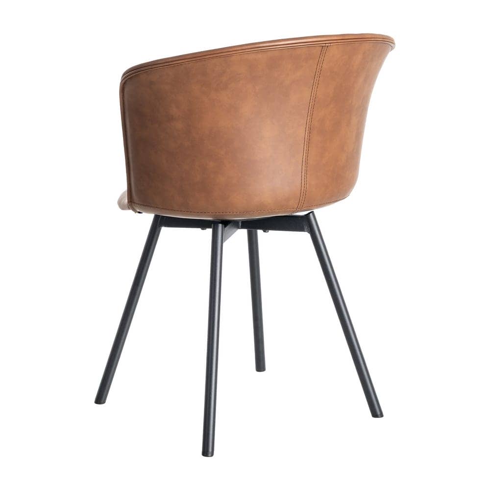 Silla Marrón de Metal y Simil Piel con Estructura de Polipropileno - 53x51,5x76 cm - Imagen 4