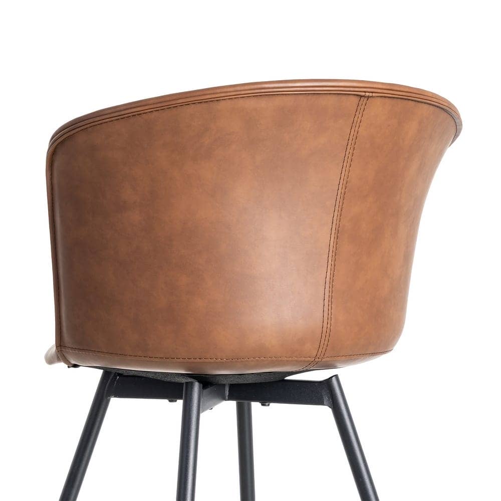 Silla Marrón de Metal y Simil Piel con Estructura de Polipropileno - 53x51,5x76 cm - Imagen 5
