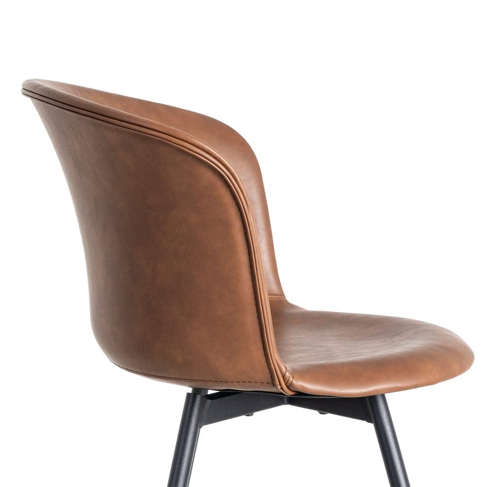 Silla Marrón de Metal y Simil Piel con Estructura de Polipropileno - 53x51,5x76 cm - Imagen 6