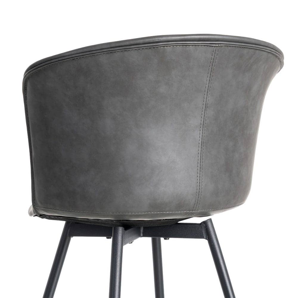 Silla Negra de Metal y Simil Piel, 53x51,5x76 cm, Requiere Montaje - Imagen 5