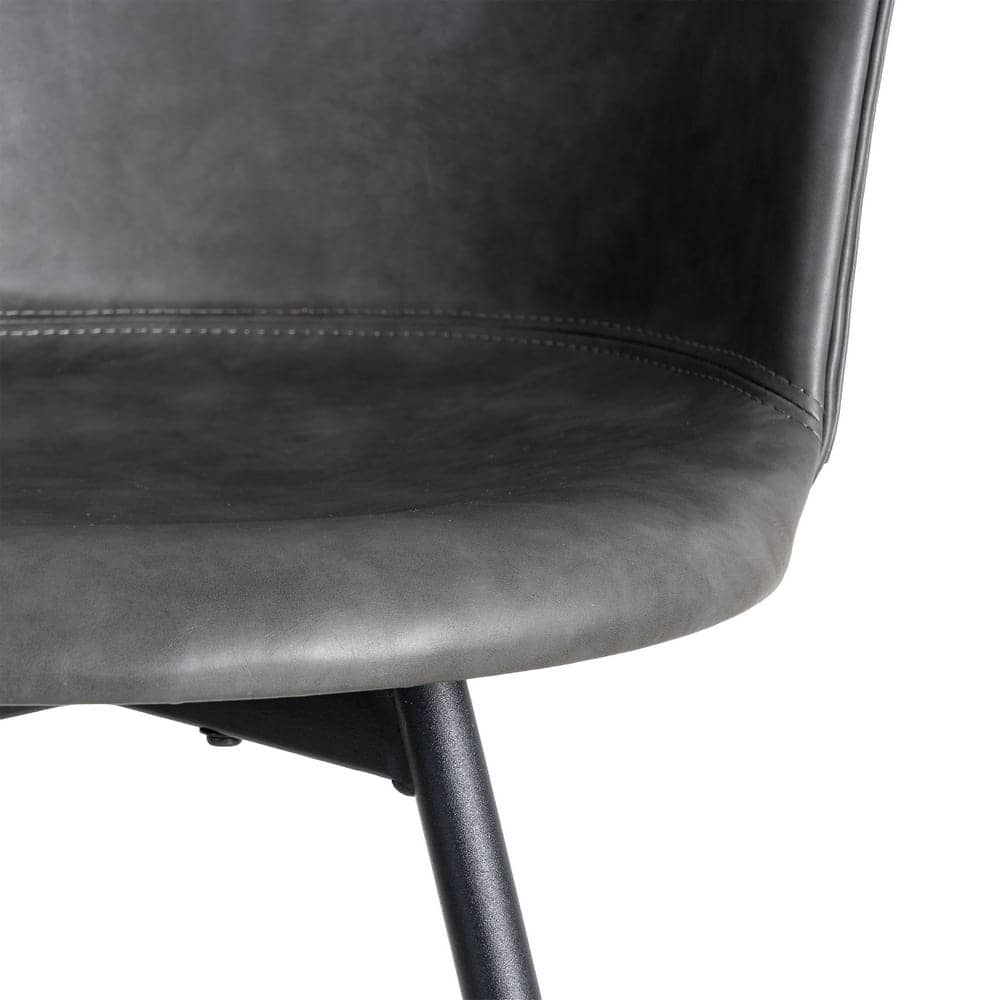 Silla Negra de Metal y Simil Piel, 53x51,5x76 cm, Requiere Montaje - Imagen 8
