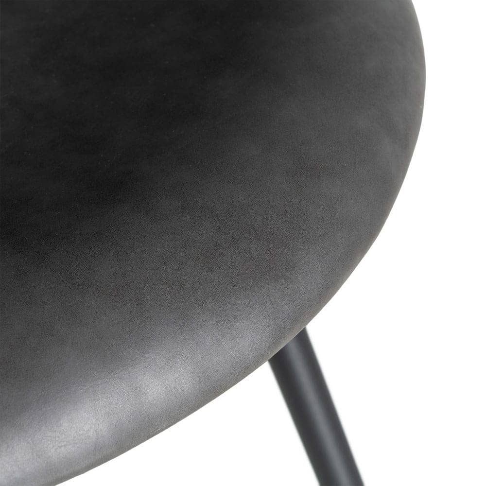 Silla Negra de Metal y Simil Piel, 53x51,5x76 cm, Requiere Montaje - Imagen 9
