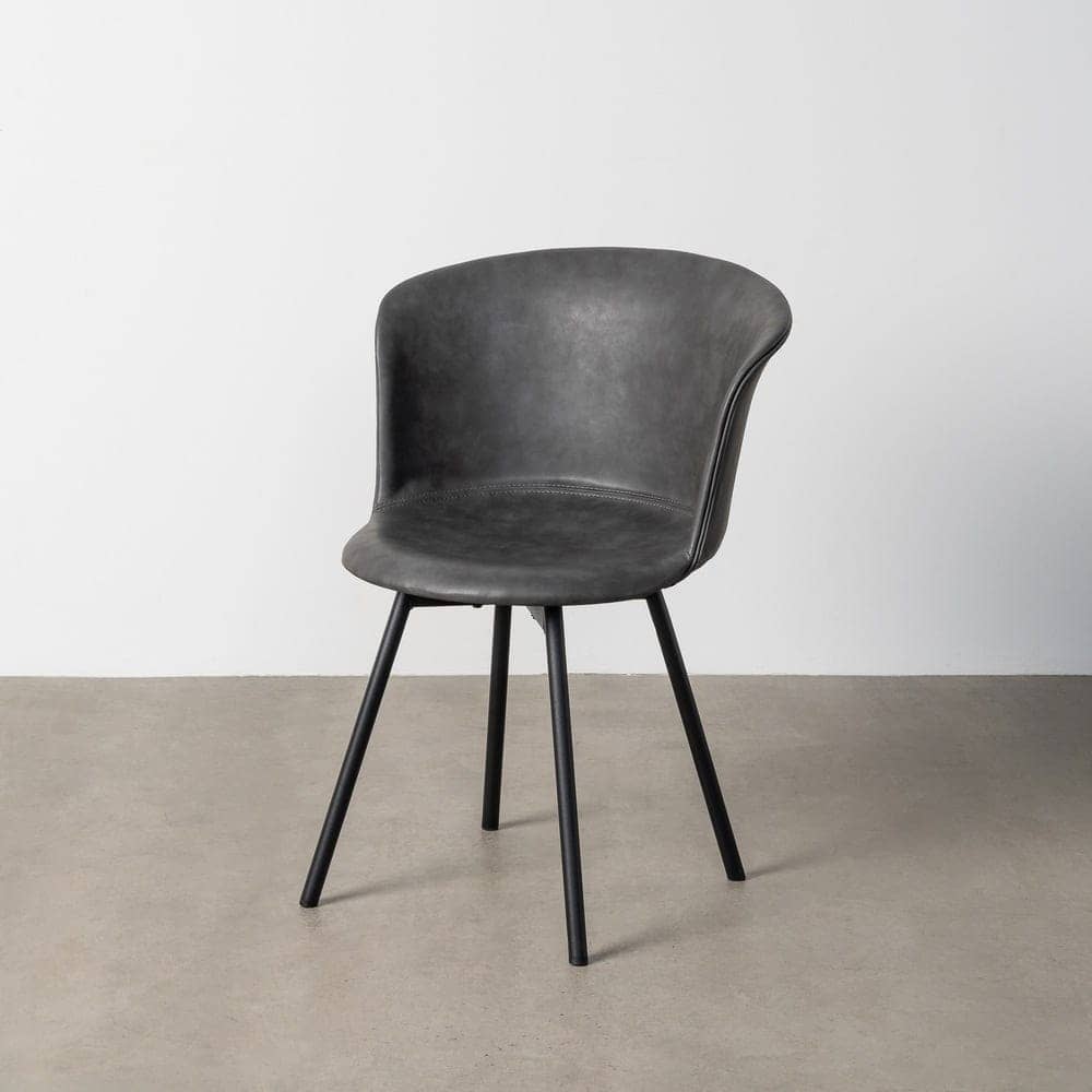 Silla Negra de Metal y Simil Piel, 53x51,5x76 cm, Requiere Montaje - Imagen 11