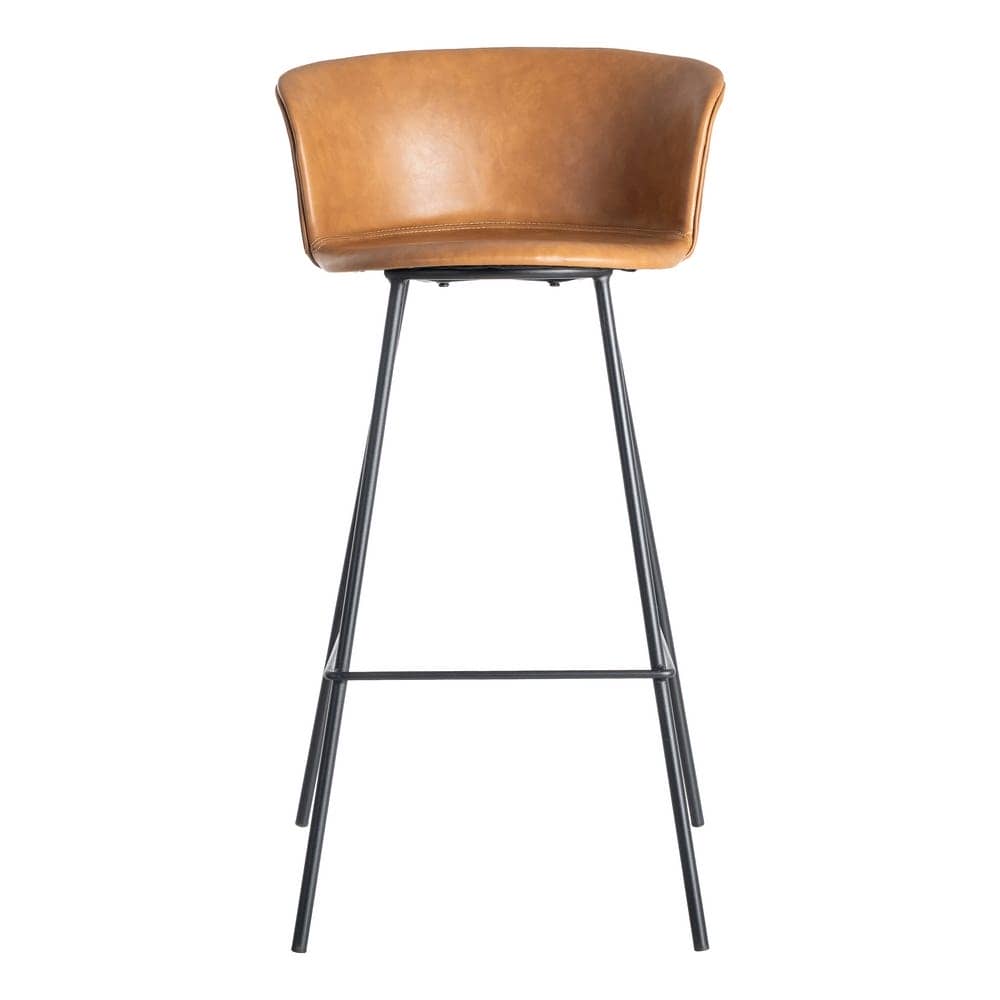 Taburete Camel de Metal y Simil Piel, 44,5x48,5x93,5 cm, Requiere Montaje - Imagen 2