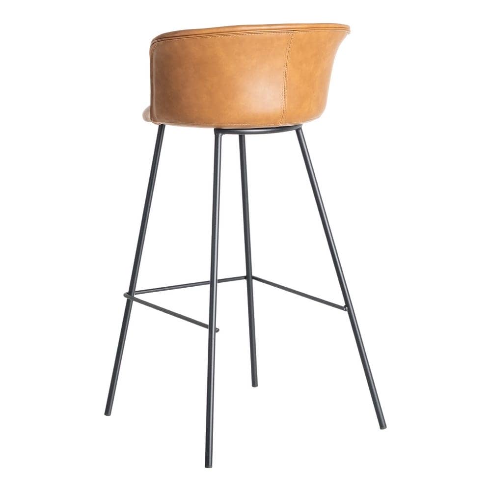 Taburete Camel de Metal y Simil Piel, 44,5x48,5x93,5 cm, Requiere Montaje - Imagen 4
