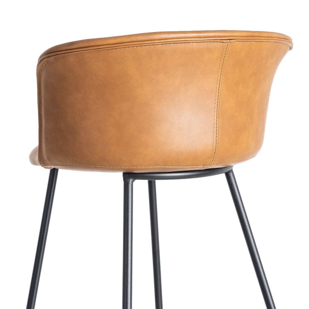 Taburete Camel de Metal y Simil Piel, 44,5x48,5x93,5 cm, Requiere Montaje - Imagen 5