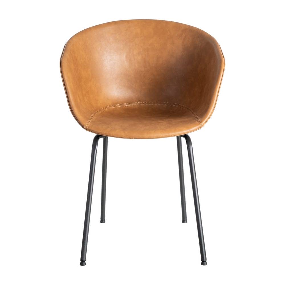 Silla Camel de Metal y Simil Piel, 59x50,5x81,5 cm, Requiere Montaje - Imagen 2
