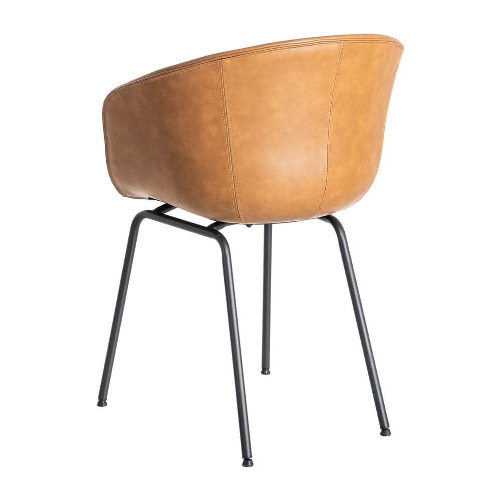 Silla Camel de Metal y Simil Piel, 59x50,5x81,5 cm, Requiere Montaje - Imagen 4