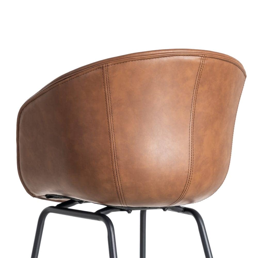 Silla Marrón de Metal y Simil Piel con Estructura de Polipropileno - 59x50,5x81,5 cm - Imagen 5