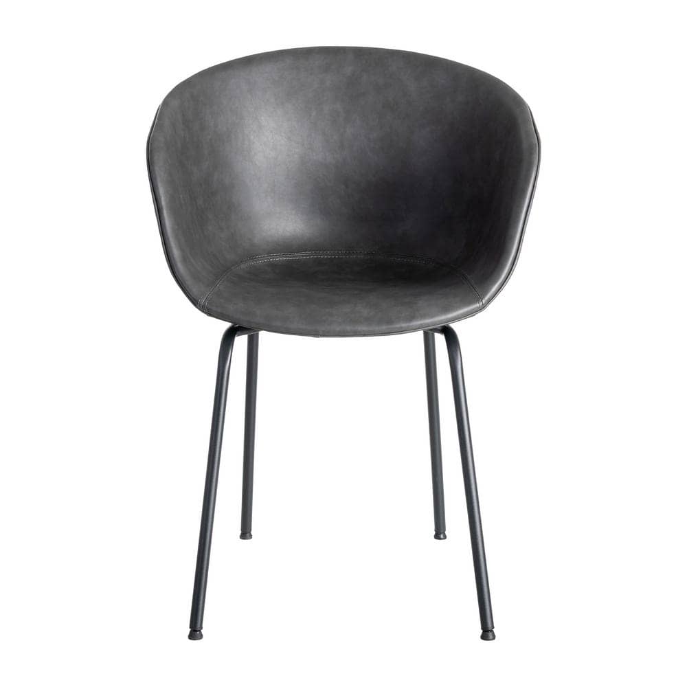 Silla Negra de Metal y Simil Piel, 59x50,5x81,5 cm, Requiere Montaje - Imagen 2