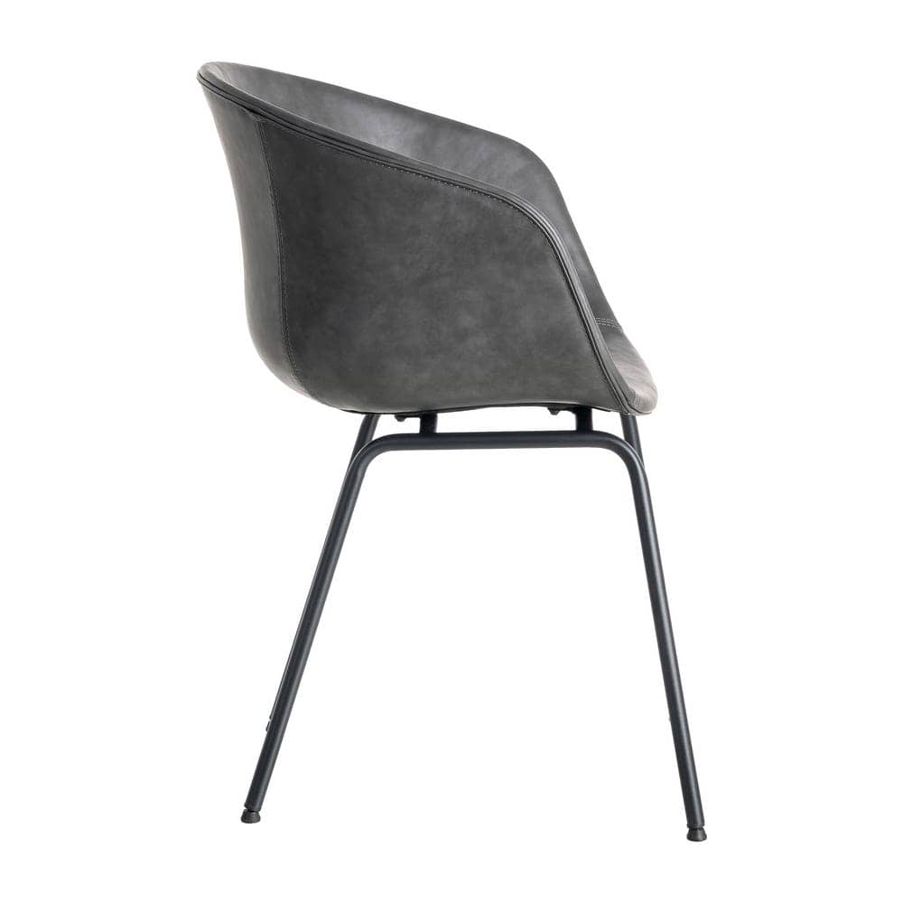 Silla Negra de Metal y Simil Piel, 59x50,5x81,5 cm, Requiere Montaje - Imagen 3