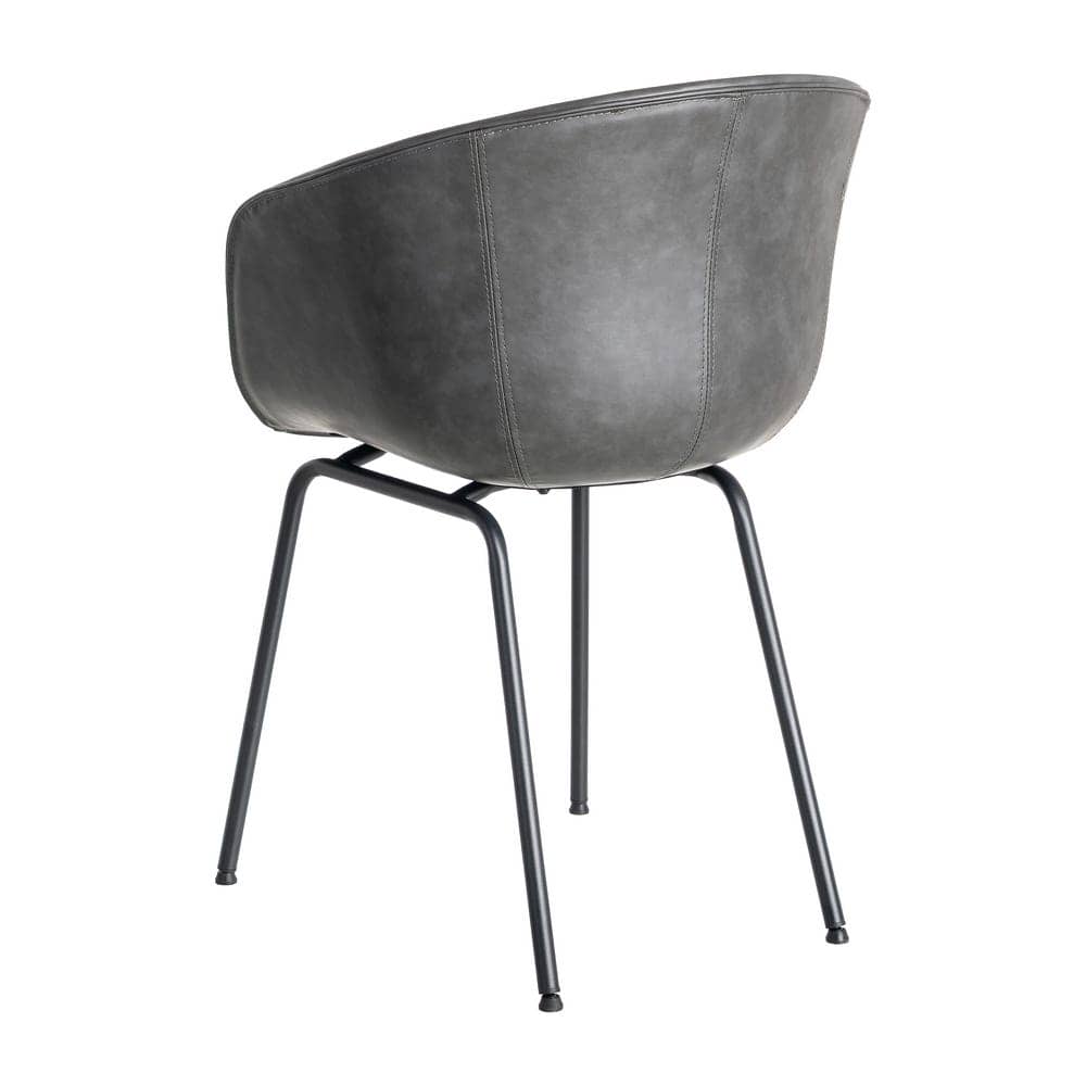 Silla Negra de Metal y Simil Piel, 59x50,5x81,5 cm, Requiere Montaje - Imagen 4